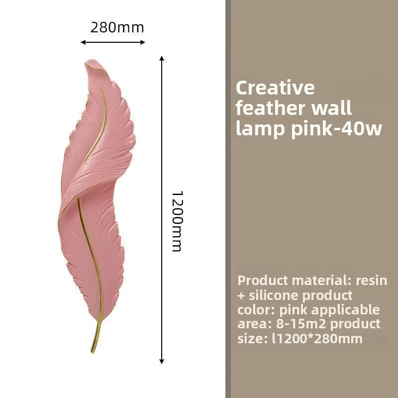 Luxury Feather Wall Lamp, Minimalist Creative Sconce for Bedroom, Hallway, Living Room Decor