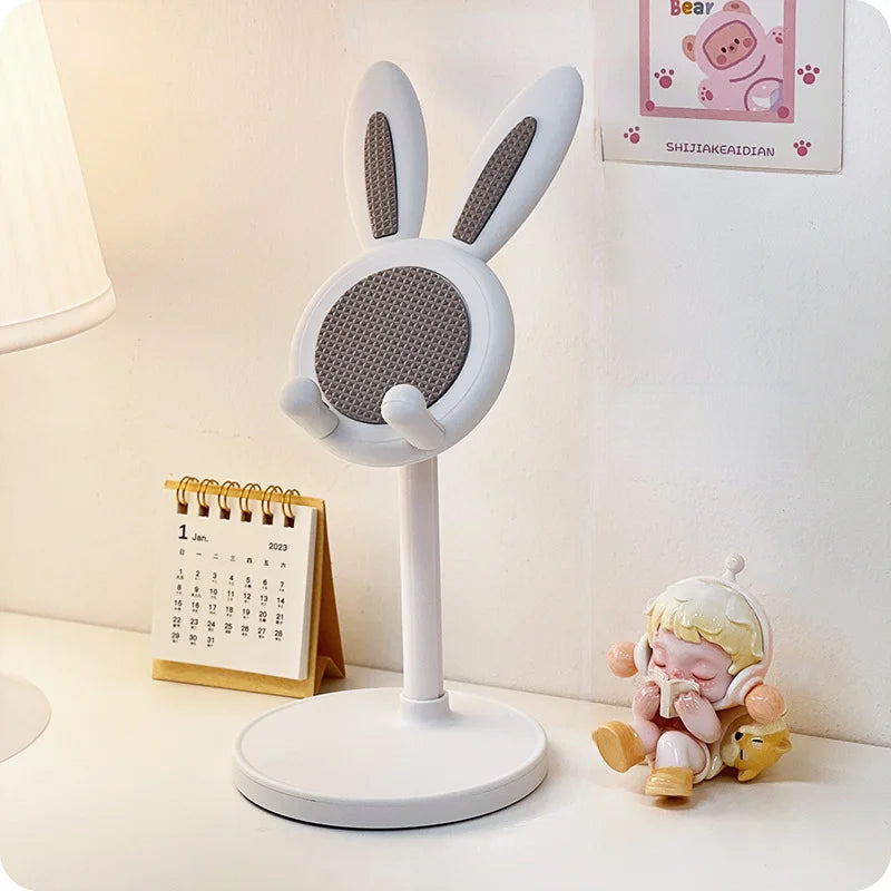 Cute Cartoon Bunny Phone Stand - Adjustable & Compatible with Iphone, Kindle, Ipad, Switch, Tablet & More!