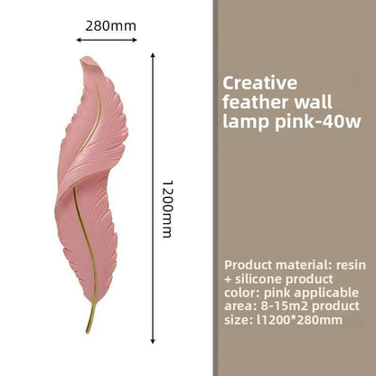 Luxury Feather Wall Lamp, Minimalist Creative Sconce for Bedroom, Hallway, Living Room Decor