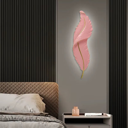 Luxury Feather Wall Lamp, Minimalist Creative Sconce for Bedroom, Hallway, Living Room Decor