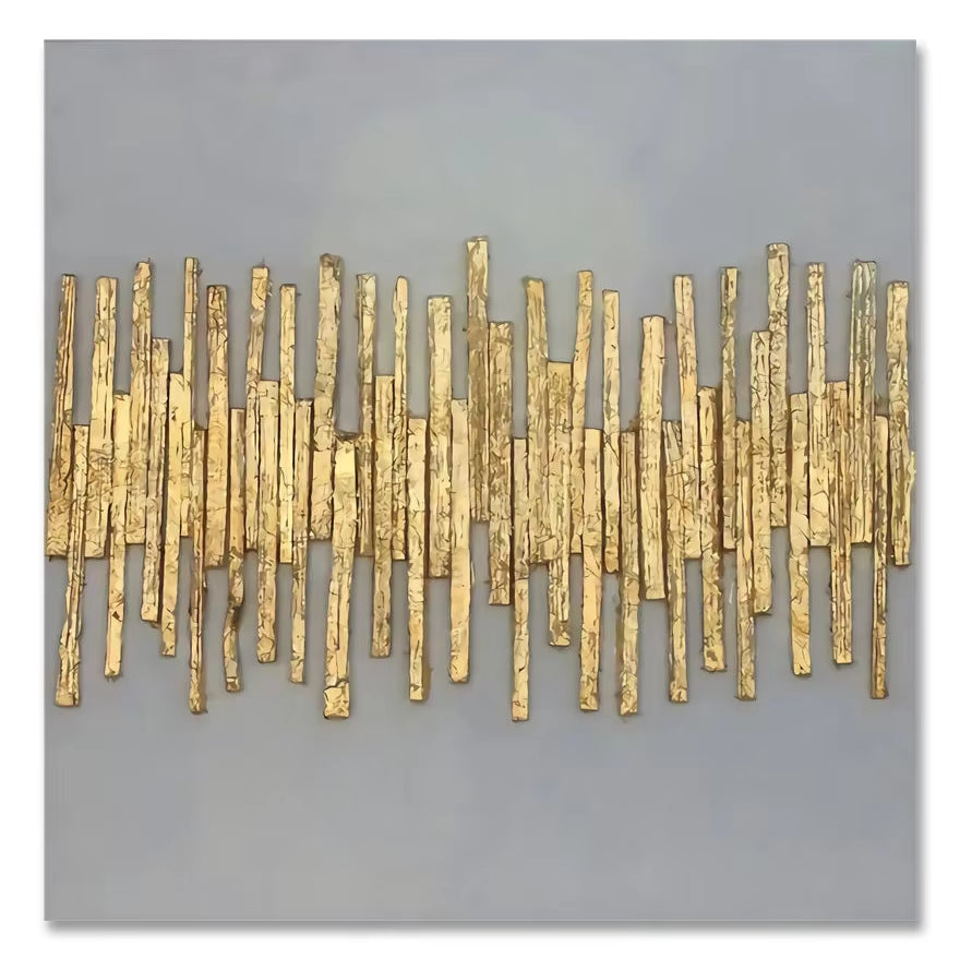 Scandinavian Classic Wall Art Golden Luxury Lips Leaves HD Canvas Poster Oil Painting Print Home Bedroom Living Room Decoration