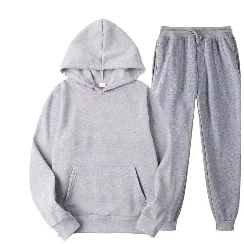 2024 Winter Hoodie Sets Men Fashion Red Hoodies Black Brand Pants Casual Jogger Suit Tracksuit Sweatshirt Woman Pullover