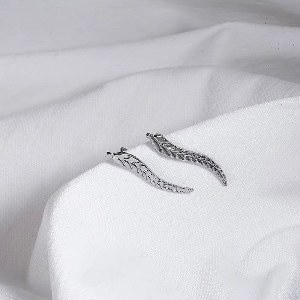 New Fashion Jewelry Leaf Stud Earrings for Women 2024 Hot Sale 1 Pair Ear Cuff Gold-Color Earring Wholesale