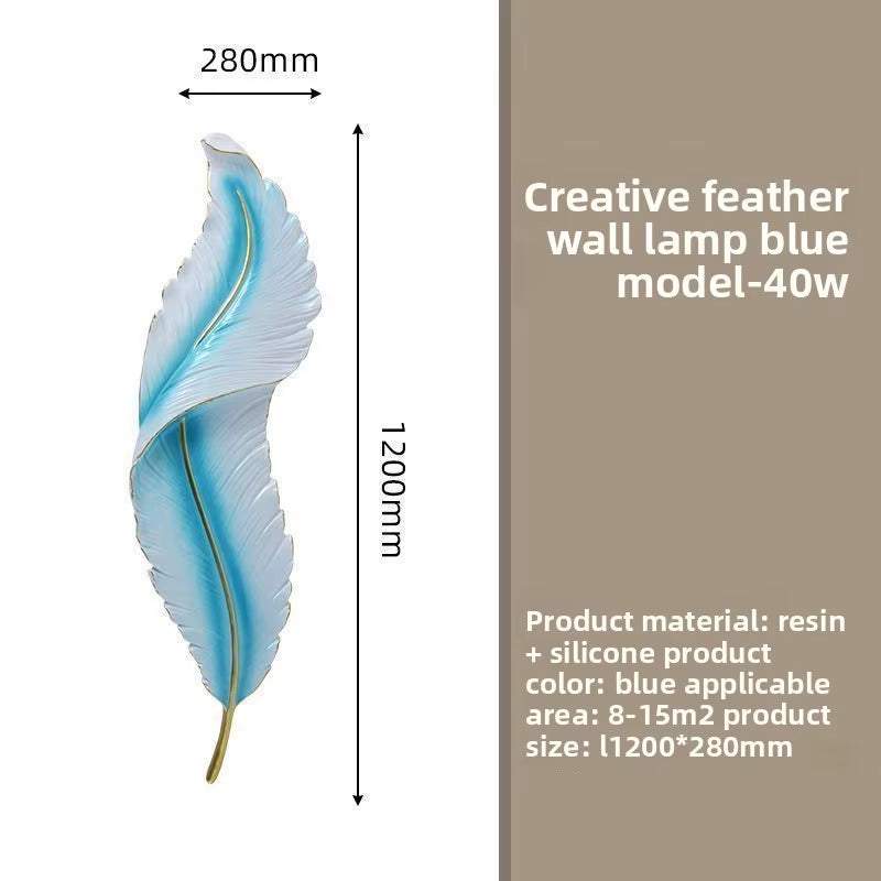 Luxury Feather Wall Lamp, Minimalist Creative Sconce for Bedroom, Hallway, Living Room Decor