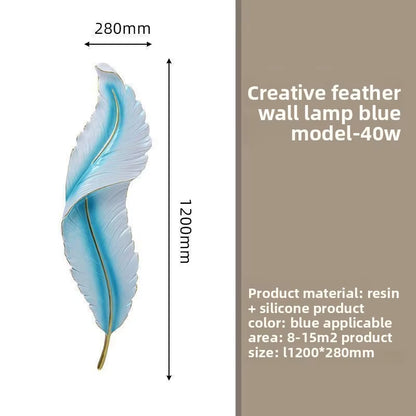 Luxury Feather Wall Lamp, Minimalist Creative Sconce for Bedroom, Hallway, Living Room Decor