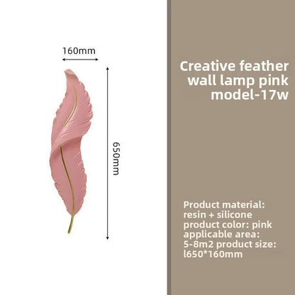 Luxury Feather Wall Lamp, Minimalist Creative Sconce for Bedroom, Hallway, Living Room Decor