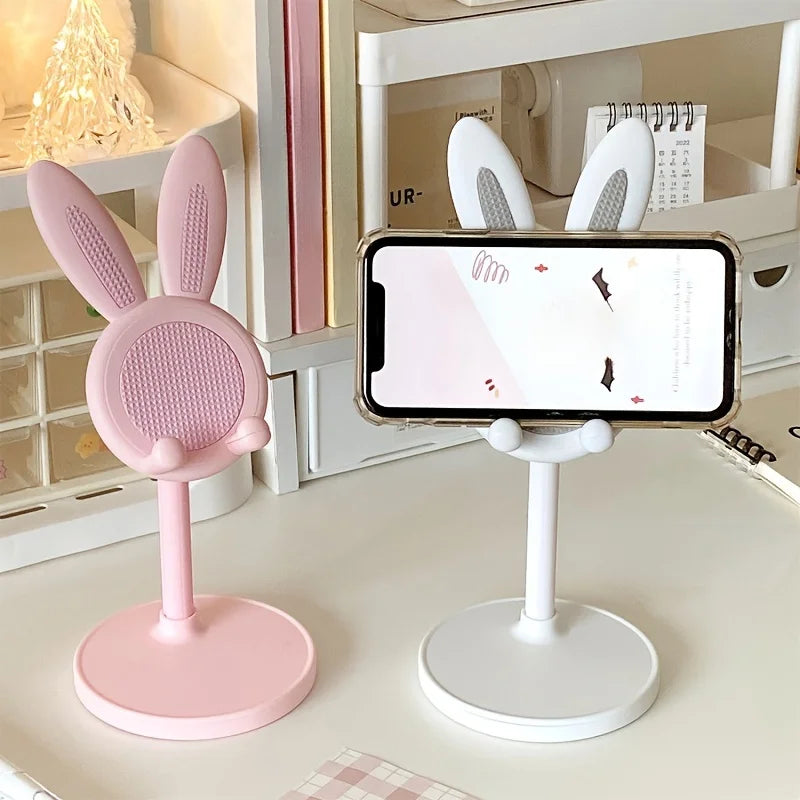 Cute Cartoon Bunny Phone Stand - Adjustable & Compatible with Iphone, Kindle, Ipad, Switch, Tablet & More!