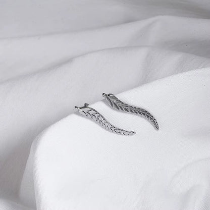 New Fashion Jewelry Leaf Stud Earrings for Women 2024 Hot Sale 1 Pair Ear Cuff Gold-Color Earring Wholesale