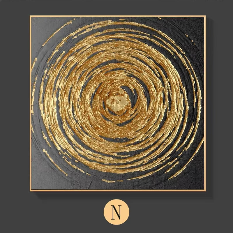 Scandinavian Classic Wall Art Golden Luxury Lips Leaves HD Canvas Poster Oil Painting Print Home Bedroom Living Room Decoration