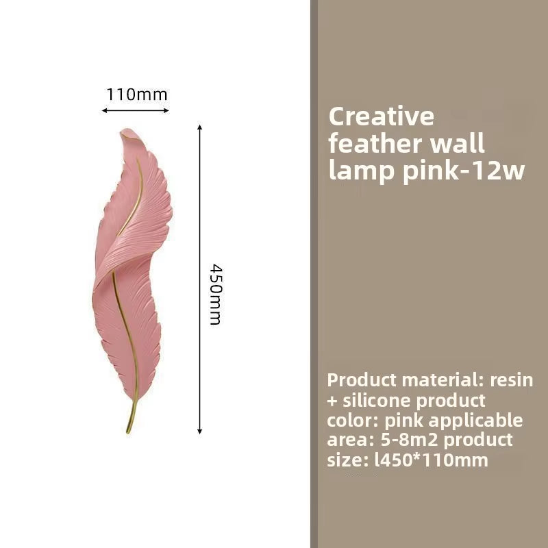 Luxury Feather Wall Lamp, Minimalist Creative Sconce for Bedroom, Hallway, Living Room Decor