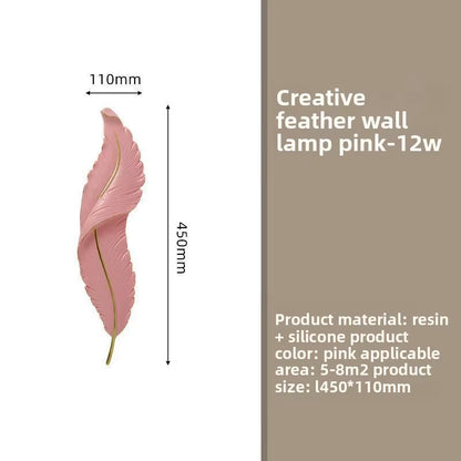 Luxury Feather Wall Lamp, Minimalist Creative Sconce for Bedroom, Hallway, Living Room Decor
