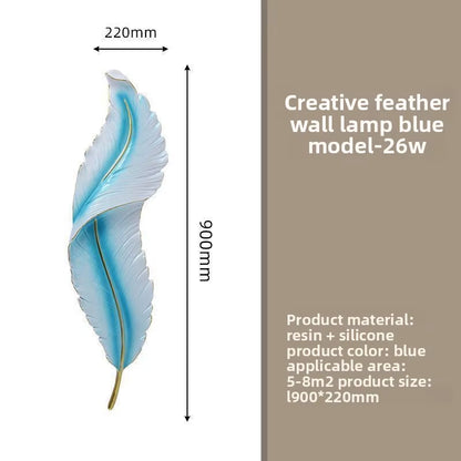 Luxury Feather Wall Lamp, Minimalist Creative Sconce for Bedroom, Hallway, Living Room Decor