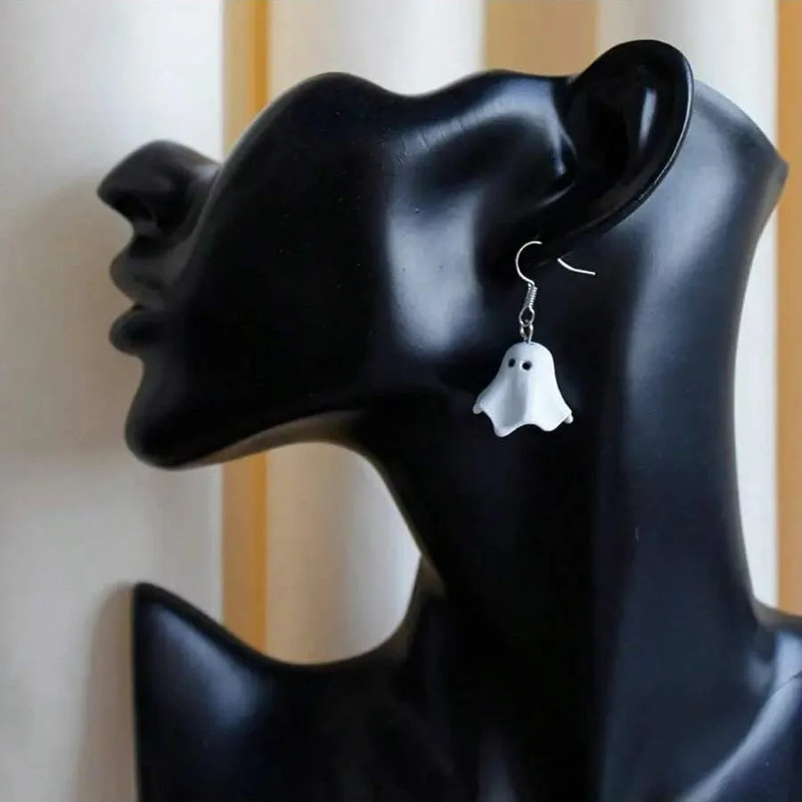 Cute Halloween Ghost Drop Earrings for Women Girls Fashion Little Ghost Ear Drop Birthday Party Jewelry Accessories Gift
