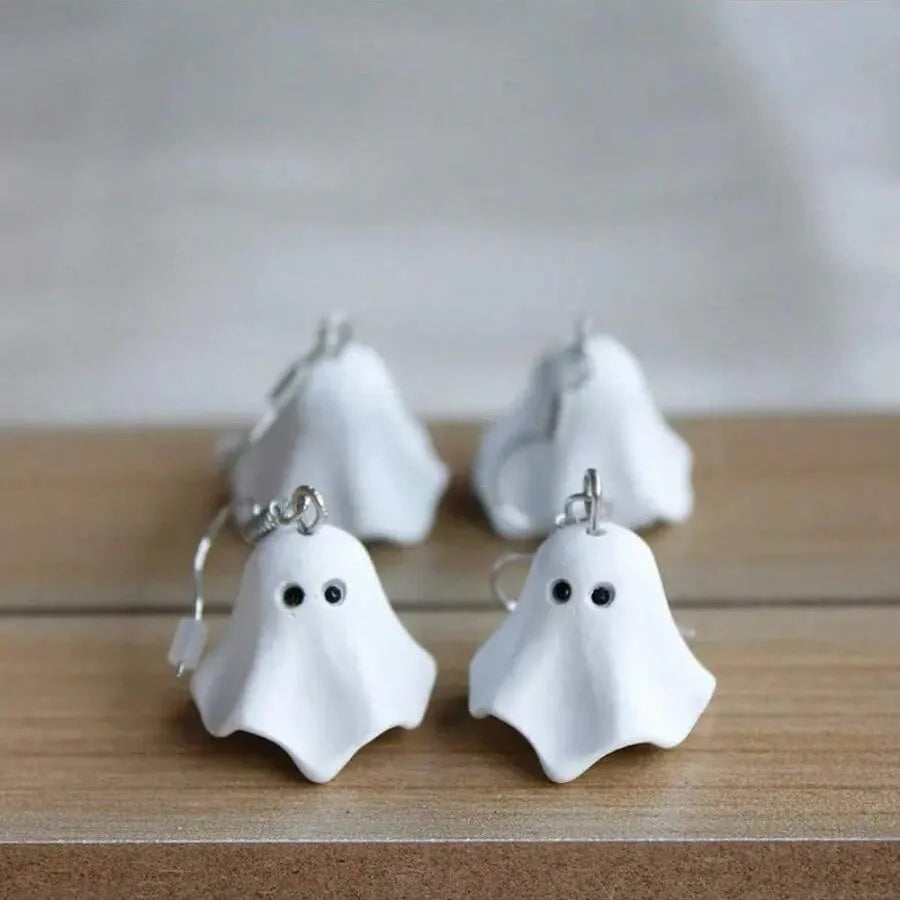 Cute Halloween Ghost Drop Earrings for Women Girls Fashion Little Ghost Ear Drop Birthday Party Jewelry Accessories Gift