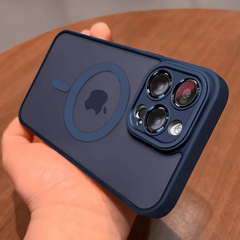 Luxury Matte Armor for Magsafe Magnetic Wireless Charging Case for Iphone 11 12 13 14 15 16 Pro Max plus Shockproof Hard Cover