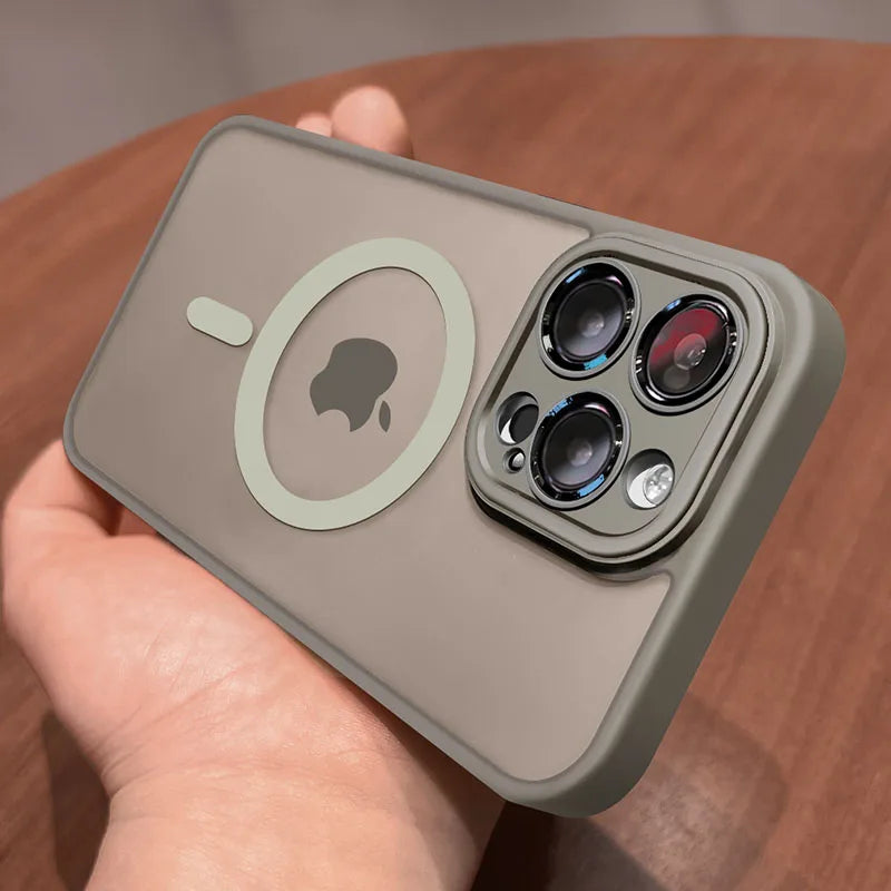 Luxury Matte Armor for Magsafe Magnetic Wireless Charging Case for Iphone 11 12 13 14 15 16 Pro Max plus Shockproof Hard Cover