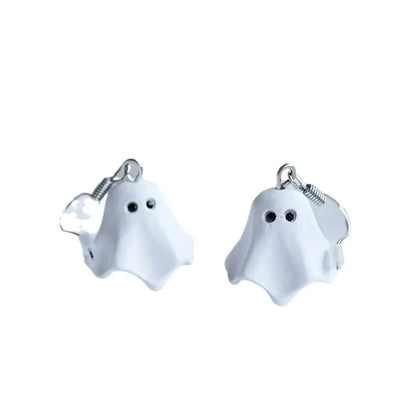 Cute Halloween Ghost Drop Earrings for Women Girls Fashion Little Ghost Ear Drop Birthday Party Jewelry Accessories Gift
