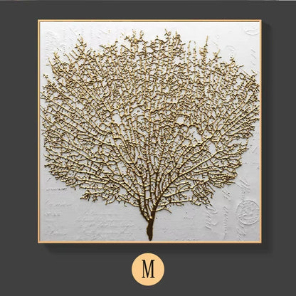 Scandinavian Classic Wall Art Golden Luxury Lips Leaves HD Canvas Poster Oil Painting Print Home Bedroom Living Room Decoration