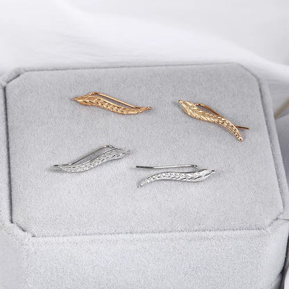 New Fashion Jewelry Leaf Stud Earrings for Women 2024 Hot Sale 1 Pair Ear Cuff Gold-Color Earring Wholesale
