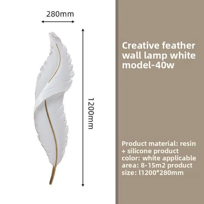 Luxury Feather Wall Lamp, Minimalist Creative Sconce for Bedroom, Hallway, Living Room Decor