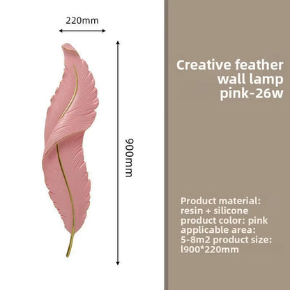 Luxury Feather Wall Lamp, Minimalist Creative Sconce for Bedroom, Hallway, Living Room Decor