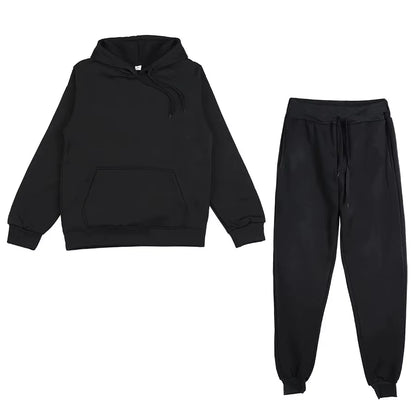 2024 Winter Hoodie Sets Men Fashion Red Hoodies Black Brand Pants Casual Jogger Suit Tracksuit Sweatshirt Woman Pullover