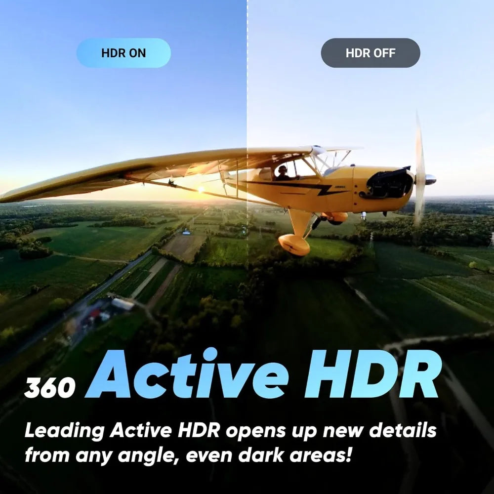 Waterproof 360 Action Camera with 1/2" 48MP Sensors, 5.7K 360 Active HDR Video, 72MP 360 Photo, 4K Single-Lens