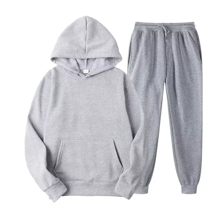 2024 Winter Hoodie Sets Men Fashion Red Hoodies Black Brand Pants Casual Jogger Suit Tracksuit Sweatshirt Woman Pullover