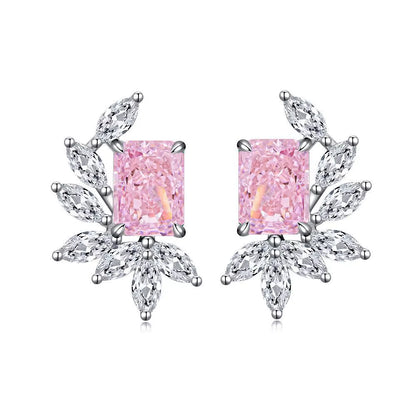Luxury White Gold Solid Platinum PT950 Earrings for Women Raydean Earrings Ice Flower Cut Diamond Earrings