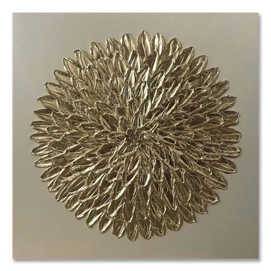 Scandinavian Classic Wall Art Golden Luxury Lips Leaves HD Canvas Poster Oil Painting Print Home Bedroom Living Room Decoration