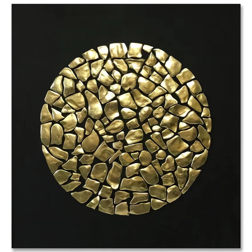 Scandinavian Classic Wall Art Golden Luxury Lips Leaves HD Canvas Poster Oil Painting Print Home Bedroom Living Room Decoration