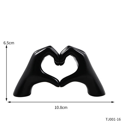 Resin Love Gesture Sculpture Desktop Decoration Sculpture Doll Nordic Light Luxury Crafts Office Home Decoration