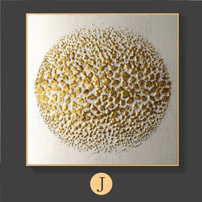 Scandinavian Classic Wall Art Golden Luxury Lips Leaves HD Canvas Poster Oil Painting Print Home Bedroom Living Room Decoration